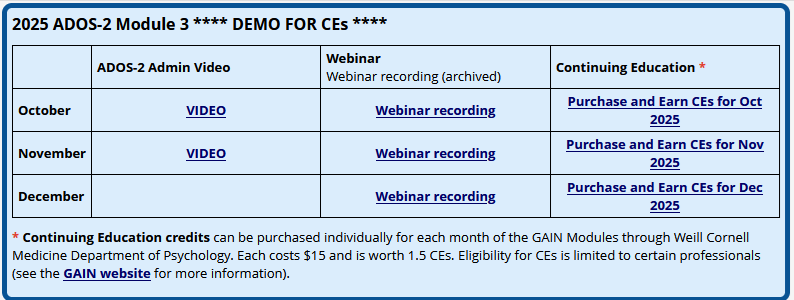 Screenshot of the GAIN Calibration website showing links to purchase CEs